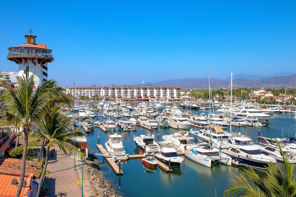 Aerial view of Puerto Vallarta Marina.