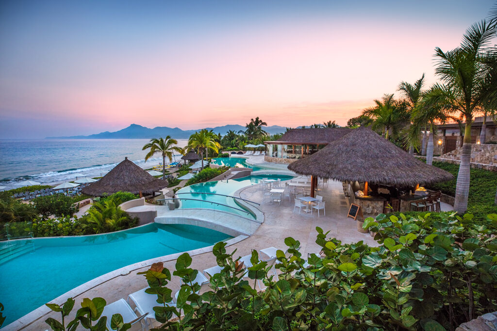 view of the stunning Kupuri Beach Club at Kupuri Punta Mita