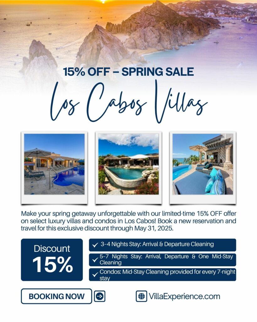Los Cabos Luxury Villa and Condo Rental Spring Sale - 15% Off Limited-Time Discount on Beachfront Properties