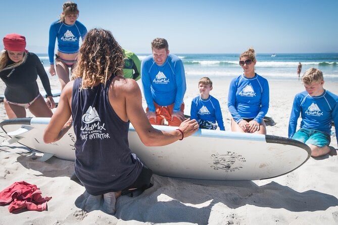 Kids taking beginner surf lessons at Punta Mita beach