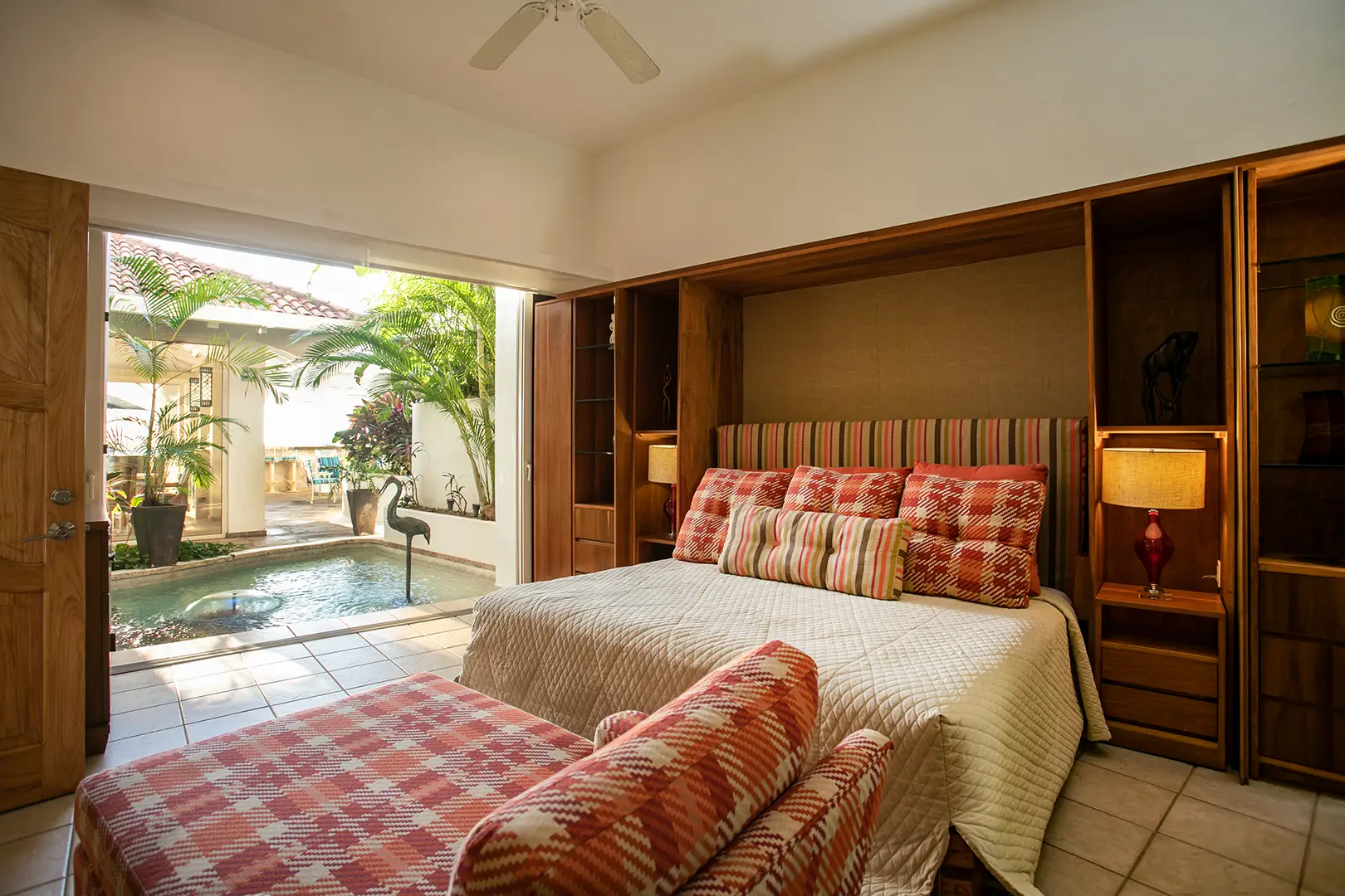 Casa Karma bedroom opening to a small courtyard pool — Puerto Vallarta, Mexico